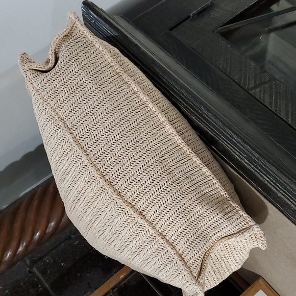 NWT VICTORIA'S SECRET LARGE NATURAL FAUX STRAW TOTE OVERNIGHT BEACH FUN … - Picture 7 of 9